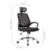 Conjunto de Mesa Studio 180 cm com Cadeira de Escritório Diretor Giratória Light Preta