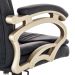 Conjunto de Mesa Studio 180 cm com Cadeira de Escritório Presidente Giratória com Relax Clark Preta e Dourada