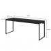 Conjunto de Mesa Studio 180 cm com Cadeira de Escritório Presidente Giratória com Relax Clark Preta e Dourada