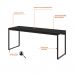 Conjunto de Mesa Studio 180 cm com Cadeira de Escritório Presidente Giratória com Relax Clark Preta e Dourada