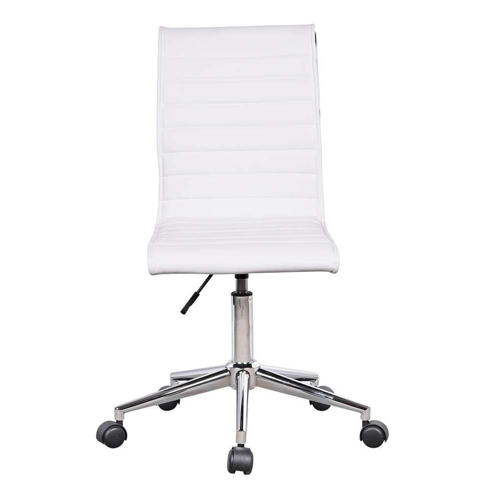 Conjunto de Mesa Studio 180 cm com Cadeira de Escritório Secretária Giratória Marilyn Branca