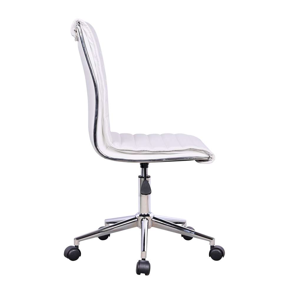 Conjunto de Mesa Studio 180 cm com Cadeira de Escritório Secretária Giratória Marilyn Branca