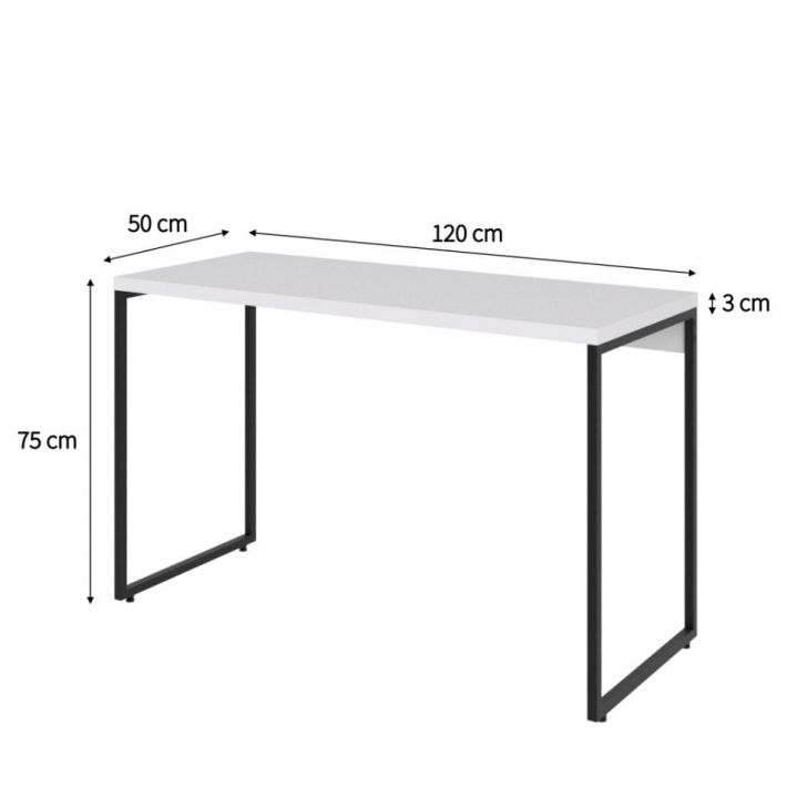 Conjunto de Mesa Studio Branca 120 cm com Cadeira de Escritório Presidente Giratória com Relax Clark Preta e Dourada