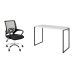 Conjunto de Mesa Studio Branca 120 cm com Cadeira de Escritório Secretária Giratória Javix Preta