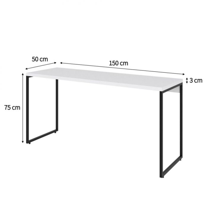 Conjunto de Mesa Studio Branca 150 cm com Cadeira de Escritório Presidente Giratória com Relax Clark Preta e Dourada