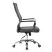 Conjunto de Mesa Studio Branca 180 cm com Cadeira de Escritório Diretor Giratória Cleaner Preta
