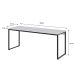 Conjunto de Mesa Studio Branca 180 cm com Cadeira de Escritório Presidente Giratória com Relax Clark Preta e Dourada