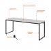 Conjunto de Mesa Studio Branca 180 cm com Cadeira de Escritório Presidente Giratória com Relax Clark Preta e Dourada