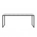Conjunto de Mesa Studio Branca 180 cm com Cadeira de Escritório Presidente Giratória com Relax Finland Preta