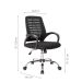 Conjunto de Mesa Studio Branca 180 cm com Cadeira de Escritório Secretária Giratória Light Preta