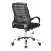 Conjunto de Mesa Studio Branca 180 cm com Cadeira de Escritório Secretária Giratória Light Preta
