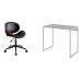 Conjunto de Mesa Studio Branca com Cadeira de Escritório Diretor Giratória Bergen Preta