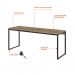 Conjunto de Mesa Studio Carvalho 180 cm com Cadeira de Escritório Presidente Giratória com Relax Clark Preta e Dourada