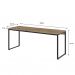 Conjunto de Mesa Studio Carvalho 180 cm com Cadeira de Escritório Presidente Giratória com Relax Clark Preta e Dourada