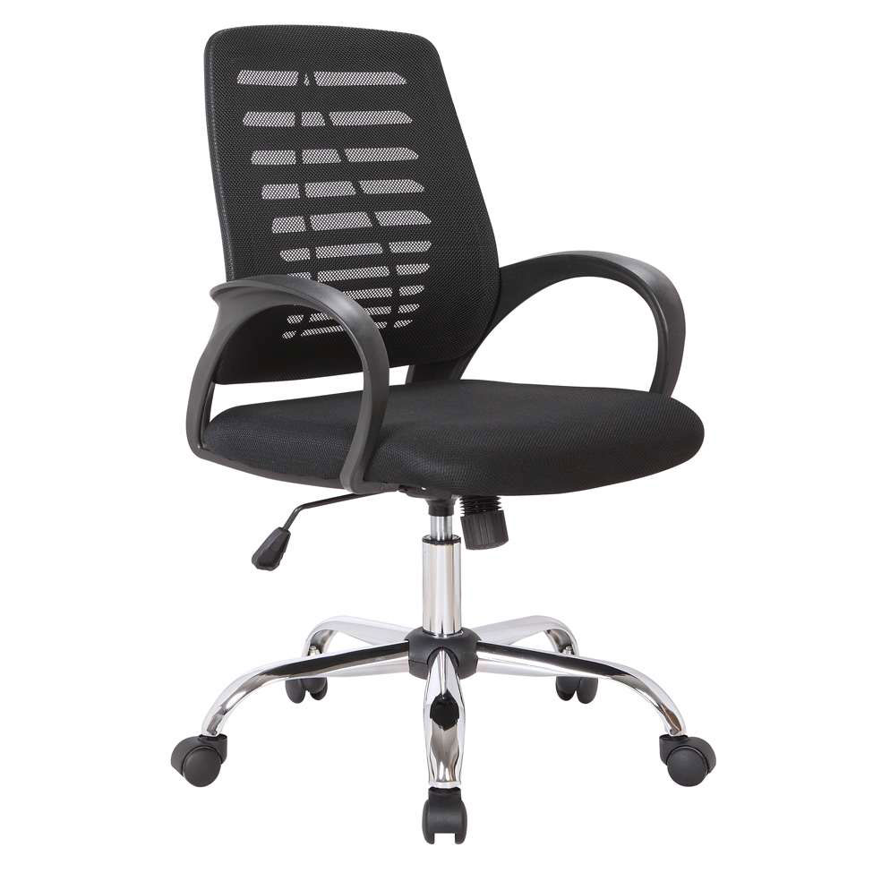 Conjunto de Mesa Studio Nogal 120 cm com Cadeira de Escritório Secretária Giratória Light Preta