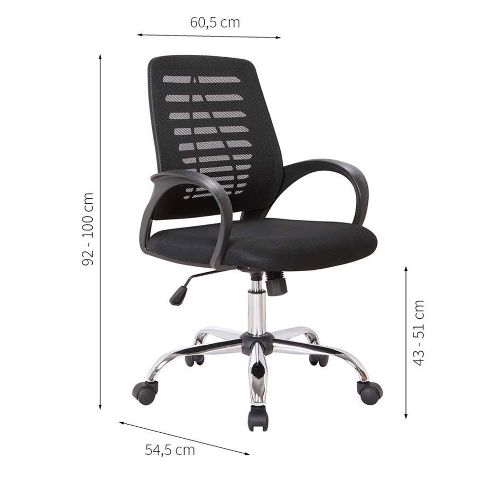 Conjunto de Mesa Studio Nogal 120 cm com Cadeira de Escritório Secretária Giratória Light Preta