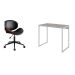 Conjunto de Mesa Studio Snow e Branca com Cadeira de Escritório Diretor Giratória Bergen Preta