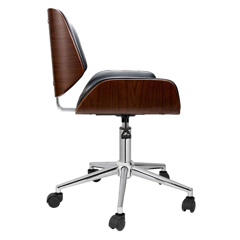 Conjunto de Mesa Studio com Cadeira de Escritório Diretor Giratória Lauren Preta