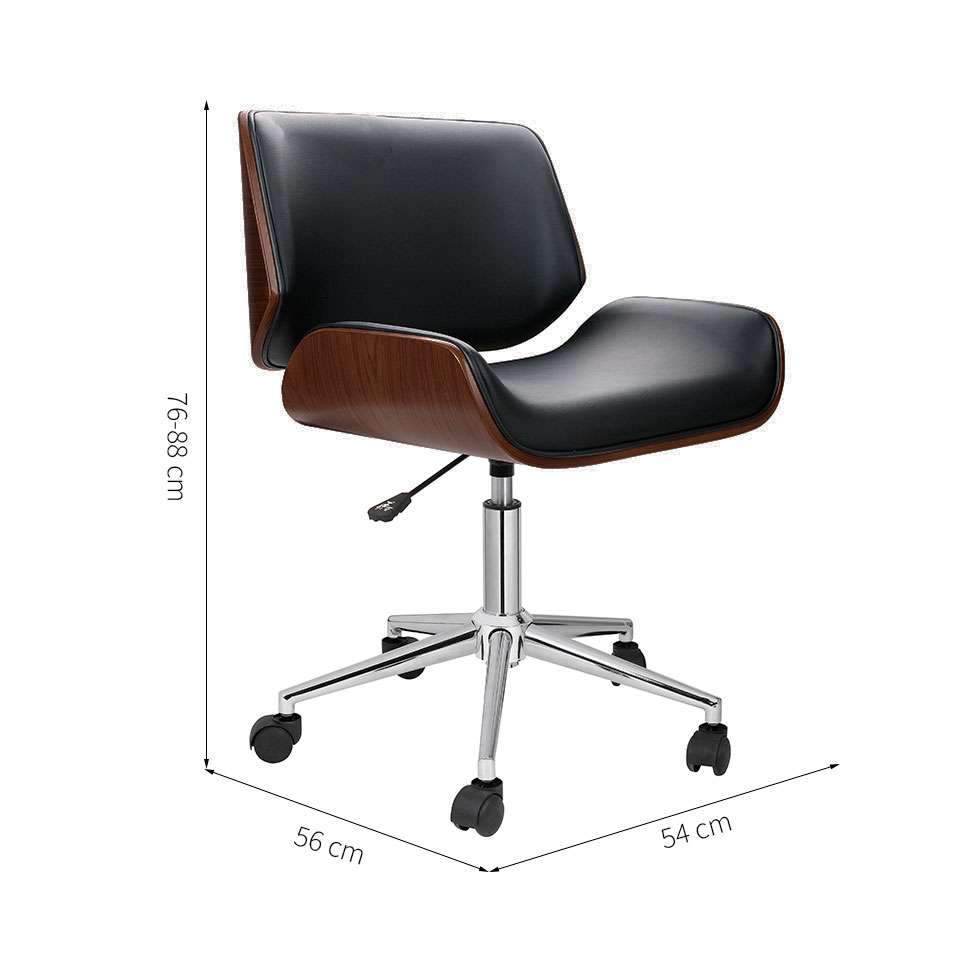 Conjunto de Mesa Studio com Cadeira de Escritório Diretor Giratória Lauren Preta