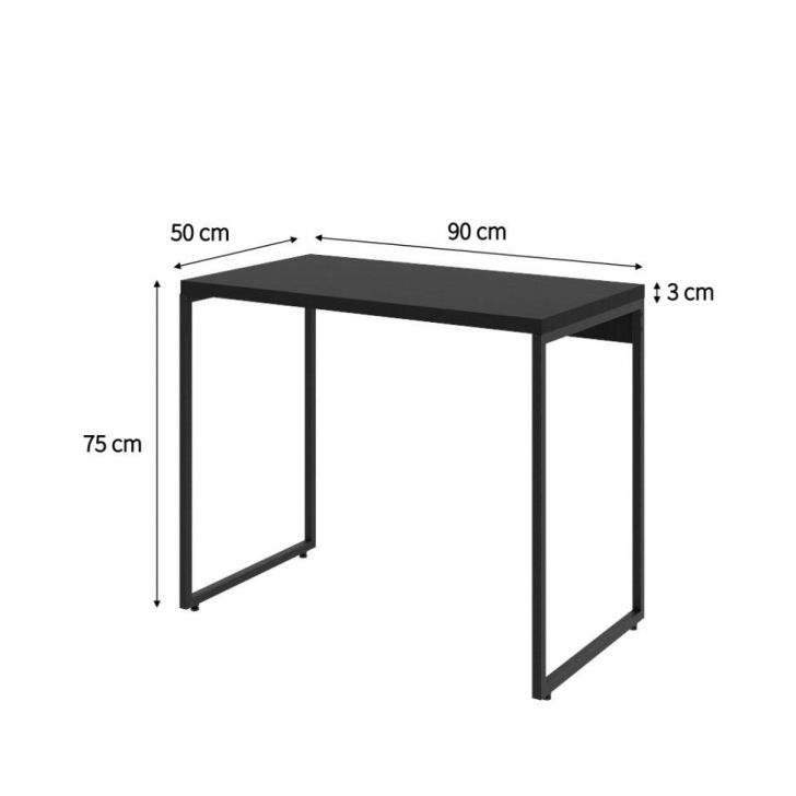 Conjunto de Mesa Studio com Cadeira de Escritório Diretor Giratória Lauren Preta