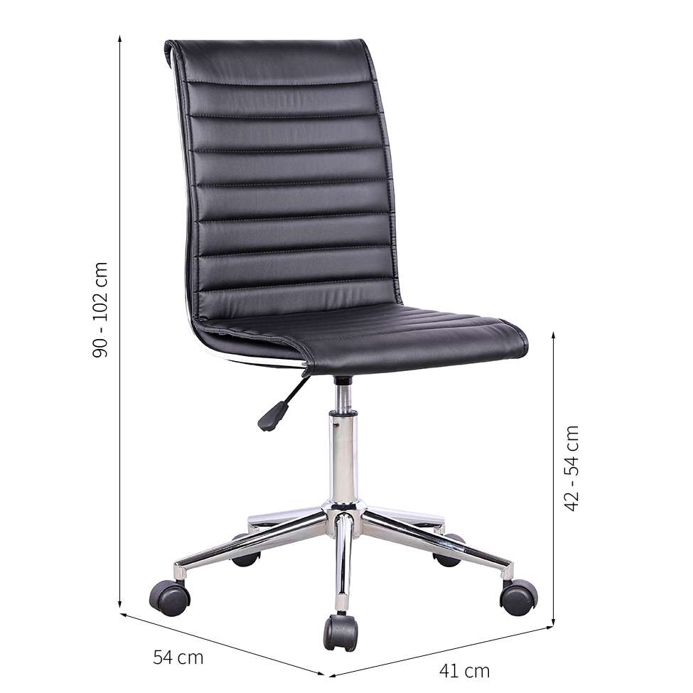 Conjunto de Mesa Studio com Estante Nogal 146 cm com Cadeira de Escritório Secretária Giratória Marilyn Preta