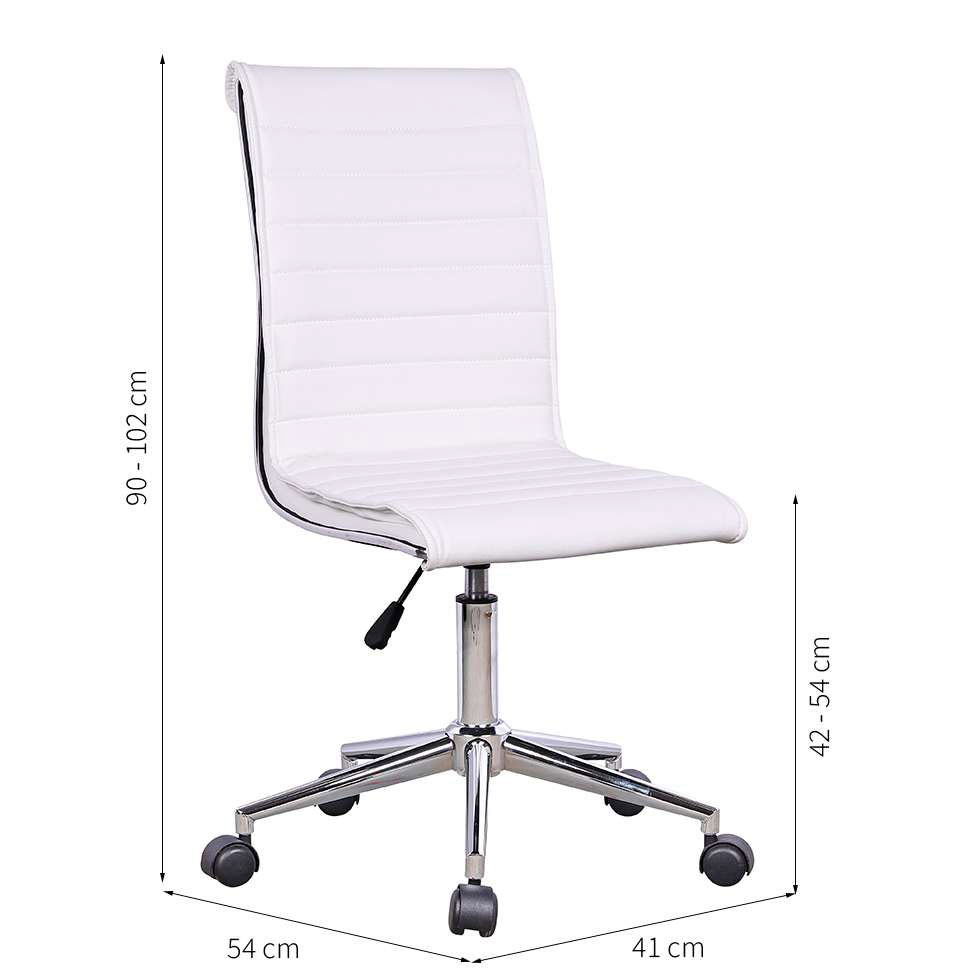 Conjunto de Mesa Studio com Estante Nogal e Preta 146 cm com Cadeira de Escritório Secretária Giratória Marilyn Branca