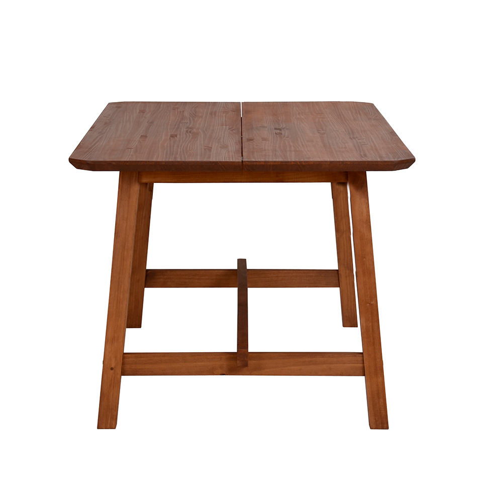 Conjunto de Mesa com 2 Bancos de Jantar Famille Amêndoa Rustico
