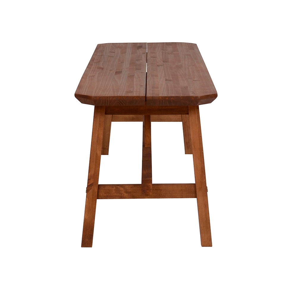 Conjunto de Mesa com 2 Bancos de Jantar Famille Amêndoa Rustico