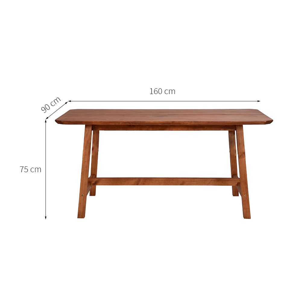 Conjunto de Mesa com 2 Bancos de Jantar Famille Amêndoa Rustico