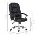 Conjunto de Mesa com Estante Studio Nogal 146 cm com Cadeira de Escritório Presidente Giratória com Relax Finland Preta