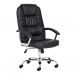 Conjunto de Mesa com Estante Studio Nogal 146 cm com Cadeira de Escritório Presidente Giratória com Relax Finland Preta