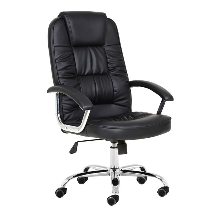 Conjunto de Mesa com Estante Studio Nogal 146 cm com Cadeira de Escritório Presidente Giratória com Relax Finland Preta