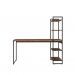 Conjunto de Mesa com Estante Studio Nogal 146 cm com Cadeira de Escritório Presidente Giratória com Relax Finland Preta