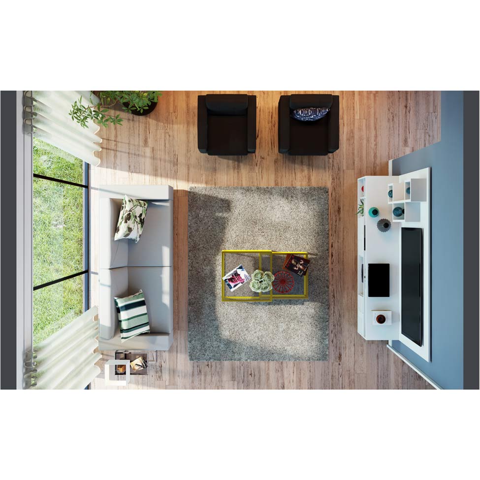 Conjunto de Mesa de Centro Duo Catarina Amarela