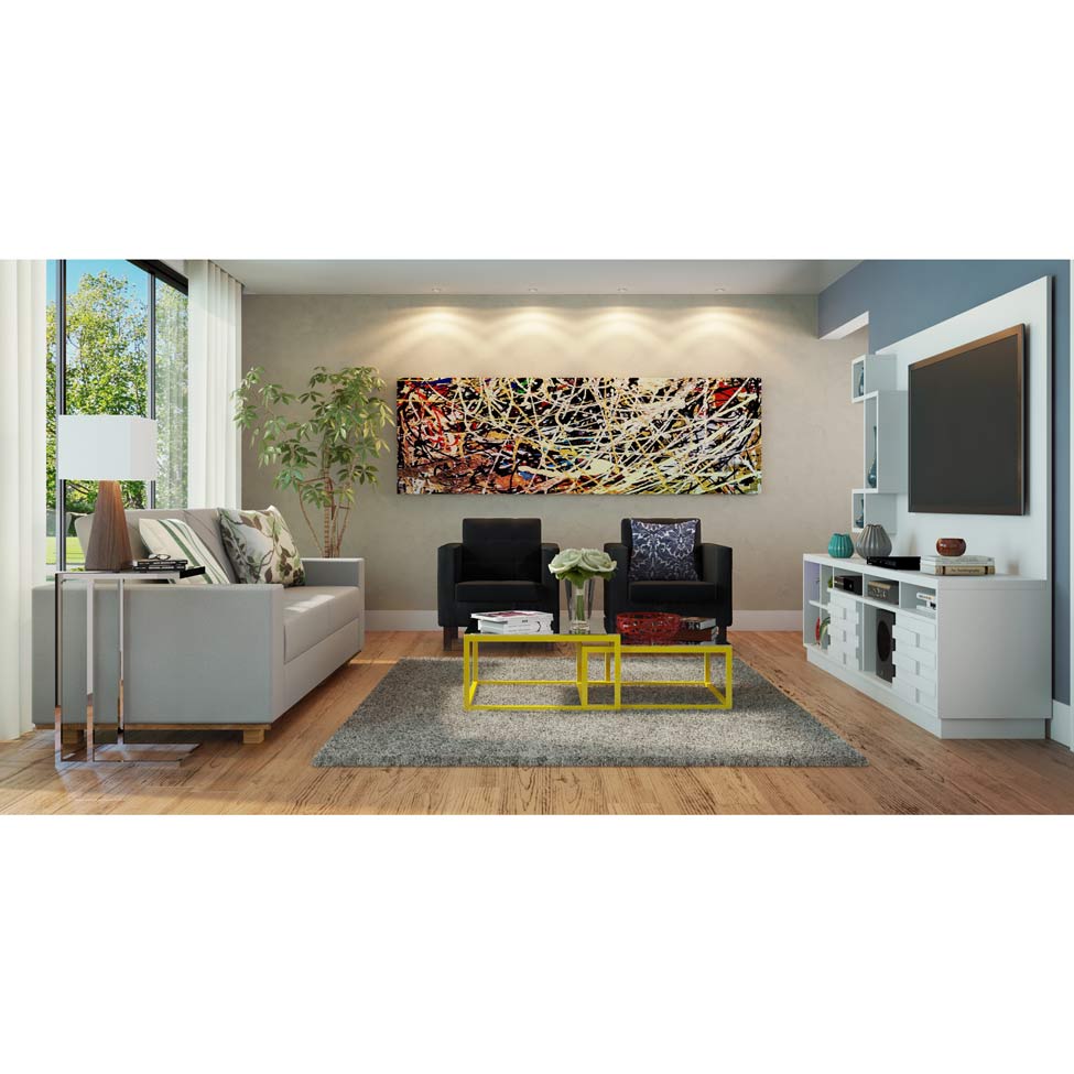 Conjunto de Mesa de Centro Duo Catarina Amarela