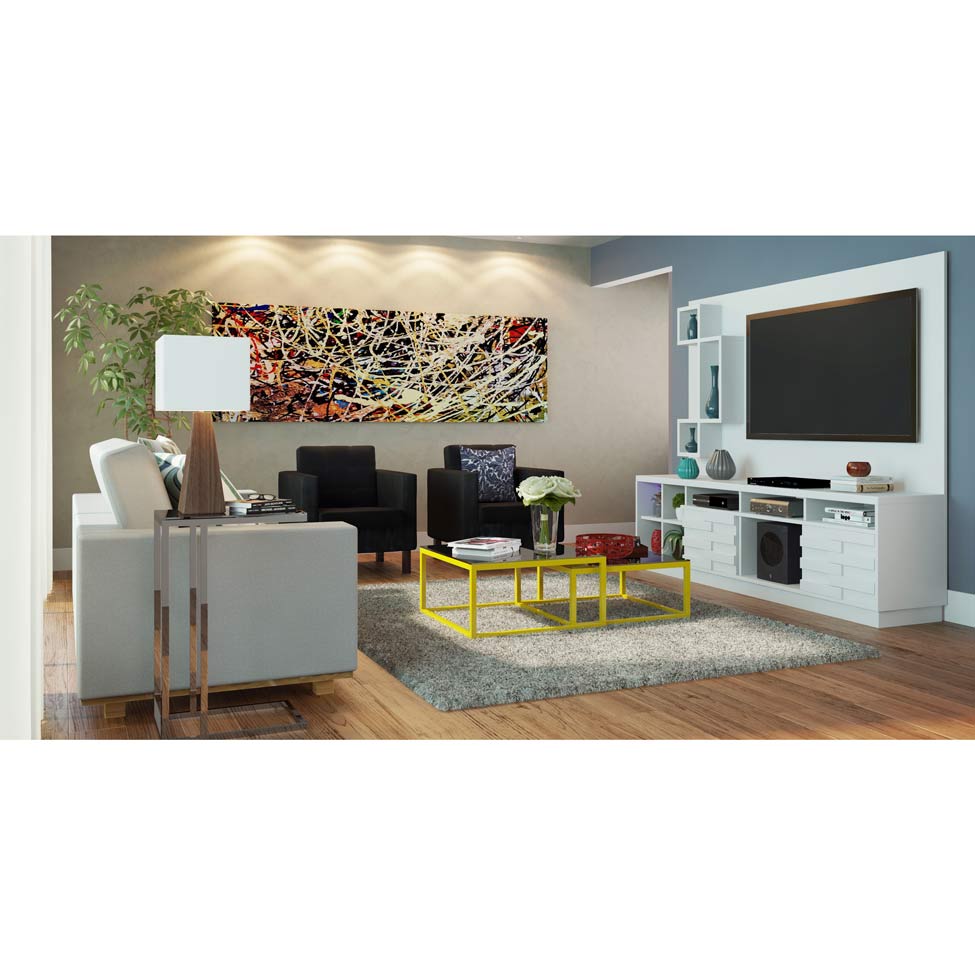 Conjunto de Mesa de Centro Duo Catarina Amarela