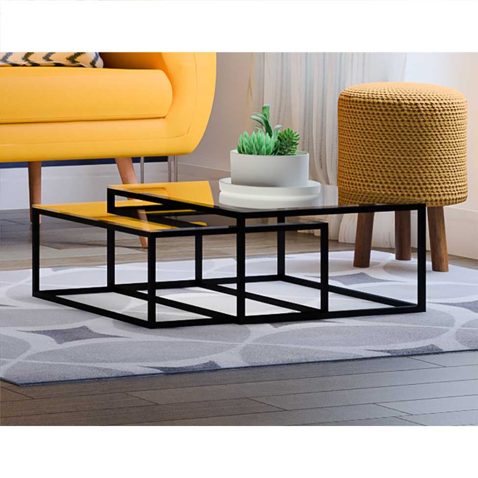 Conjunto de Mesa de Centro Duo Catarina Preta