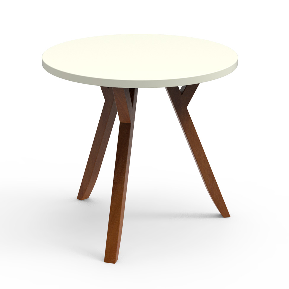 Conjunto de Mesa de Centro com Mesa Lateral Ipiranga Off White e Mel