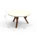 Conjunto de Mesa de Centro com Mesa Lateral Ipiranga Off White e Mel