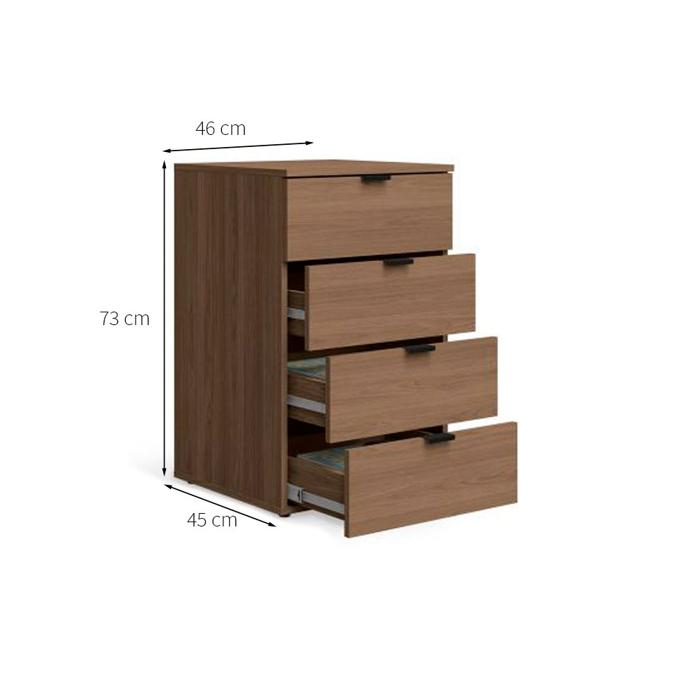 Conjunto de Mesa de Escritório 190 cm e Gaveteiro Munique 4 GV Carvalho