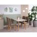 Conjunto de Mesa de Jantar Adele com Tampo de Vidro Off White e 4 Cadeiras Estofadas Clarice Suede Joli e Madeira