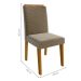 Conjunto de Mesa de Jantar Adele com Tampo de Vidro Off White e 4 Cadeiras Estofadas Clarice Suede Joli e Madeira