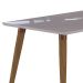 Conjunto de Mesa de Jantar Adele com Tampo de Vidro Off White e 4 Cadeiras Estofadas Clarice Suede Joli e Madeira