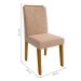 Conjunto de Mesa de Jantar Adele com Tampo de Vidro Off White e 4 Cadeiras Estofadas Clarice Suede Nude e Madeira