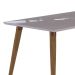 Conjunto de Mesa de Jantar Adele com Tampo de Vidro Off White e 4 Cadeiras Estofadas Clarice Suede Nude e Madeira