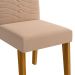 Conjunto de Mesa de Jantar Adele com Tampo de Vidro Off White e 4 Cadeiras Estofadas Clarice Suede Nude e Madeira
