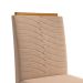 Conjunto de Mesa de Jantar Adele com Tampo de Vidro Off White e 4 Cadeiras Estofadas Clarice Suede Nude e Madeira