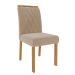 Conjunto de Mesa de Jantar Adele com Tampo de Vidro Off White e 4 Cadeiras Estofadas Juliana Suede Nude e Madeira