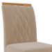 Conjunto de Mesa de Jantar Adele com Tampo de Vidro Off White e 4 Cadeiras Estofadas Juliana Suede Nude e Madeira