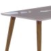 Conjunto de Mesa de Jantar Adele com Tampo de Vidro Off White e 4 Cadeiras Estofadas Paola Suede Joli e Madeira